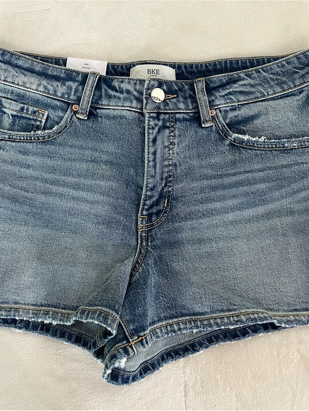 BKE Women's Light Blue Denim Cutoff Shorts